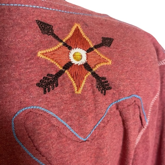 NWT Double D Ranch Embroidered Moose Elk Floral Beaded Long Sleeve Top — Size 1X - Picture 6 of 15